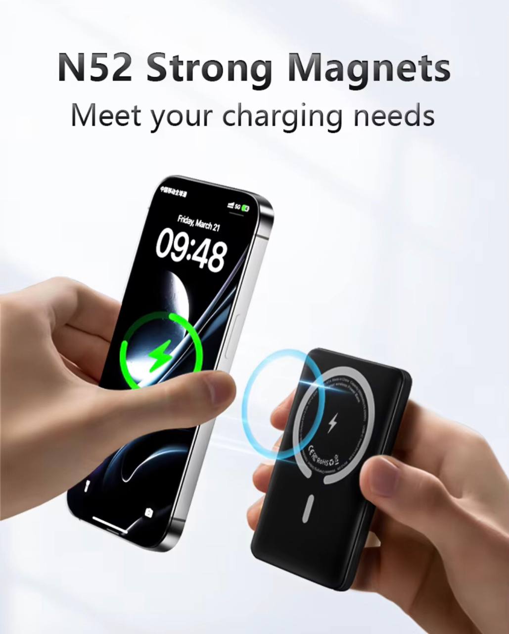 Ultrakompakte Magnetische Powerbank – Schnellladegerät für Unterwegs - Amin Store